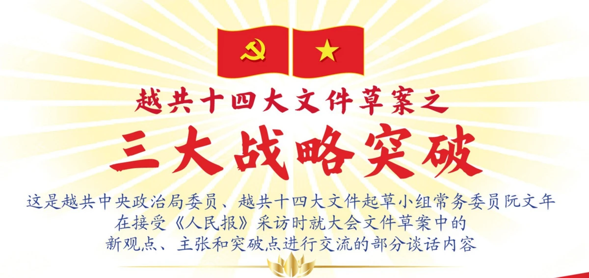 越共十四大文件草案之三大战略突破【图表新闻】