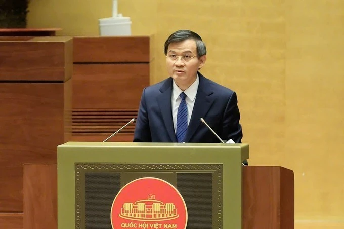 胡志明国家政治学院院长段明训发表讲话。(图片来源:hcmcpv.org.vn)